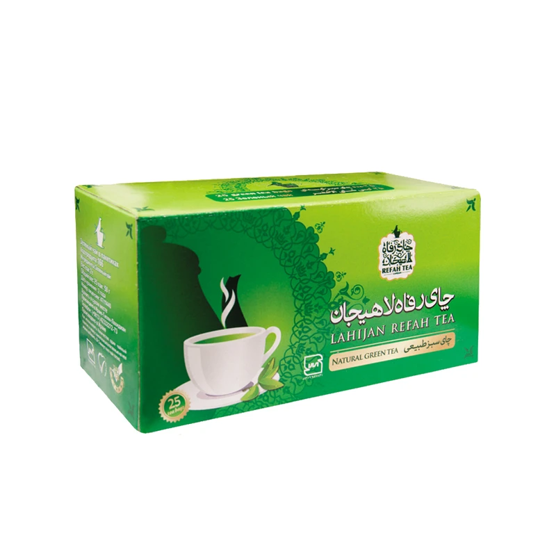 چای سبز کیسه ای رفاه لاهیچان بسته 20 عددی